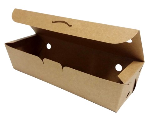 Caixa Porção P1 Kraft 21*5,4*6CM 50UN